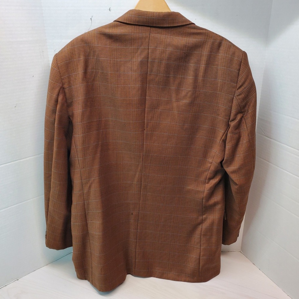Paul Rodon Couture Zeidler & Zeidler Brown Glen Plaid Wool Blazer 42R Slovakia - Picture 13 of 13